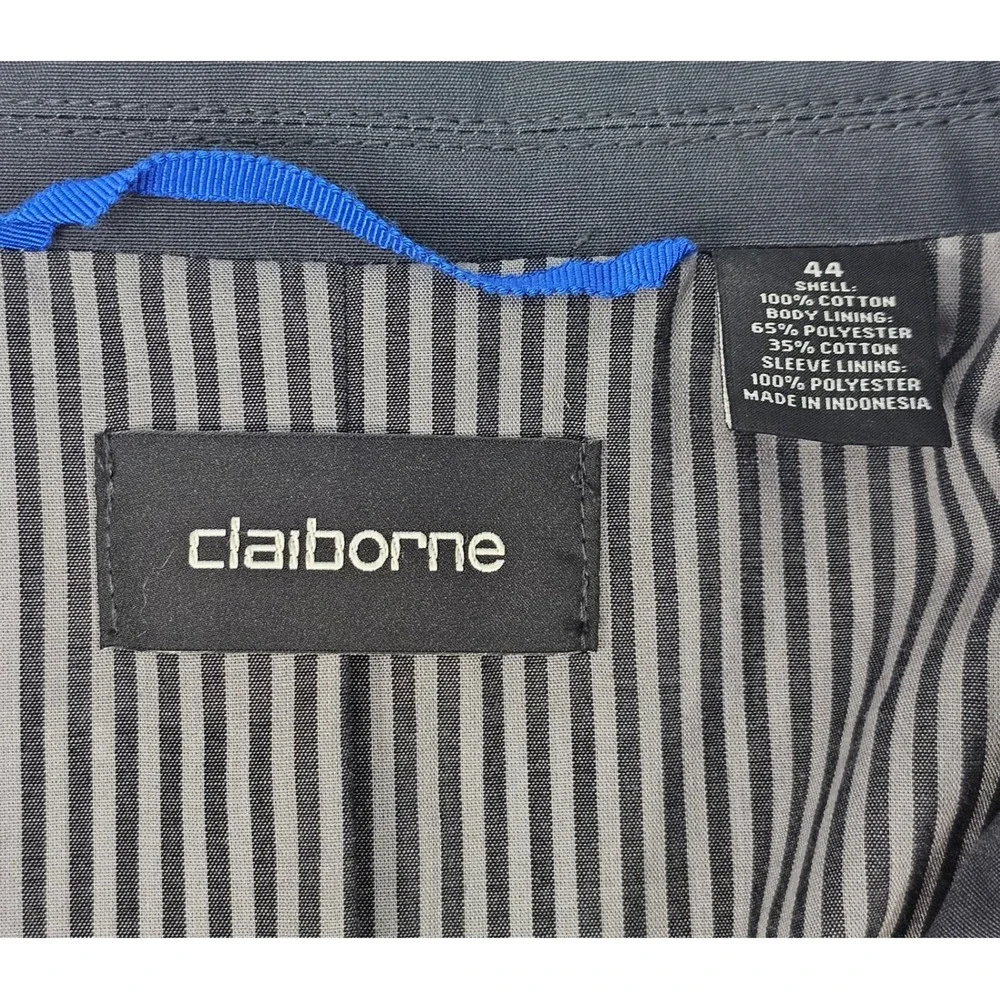NWT Claiborne Men's Galaxy Grey Blazer Size 44 Cotton Blend Sport‎ Coat
